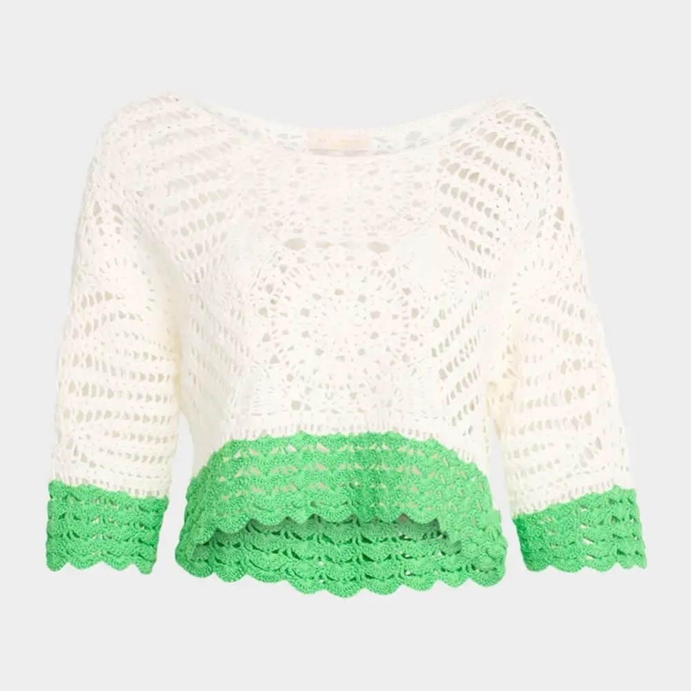 NWT Ramy Brook Kristina Cropped Crochet Top - Size XS